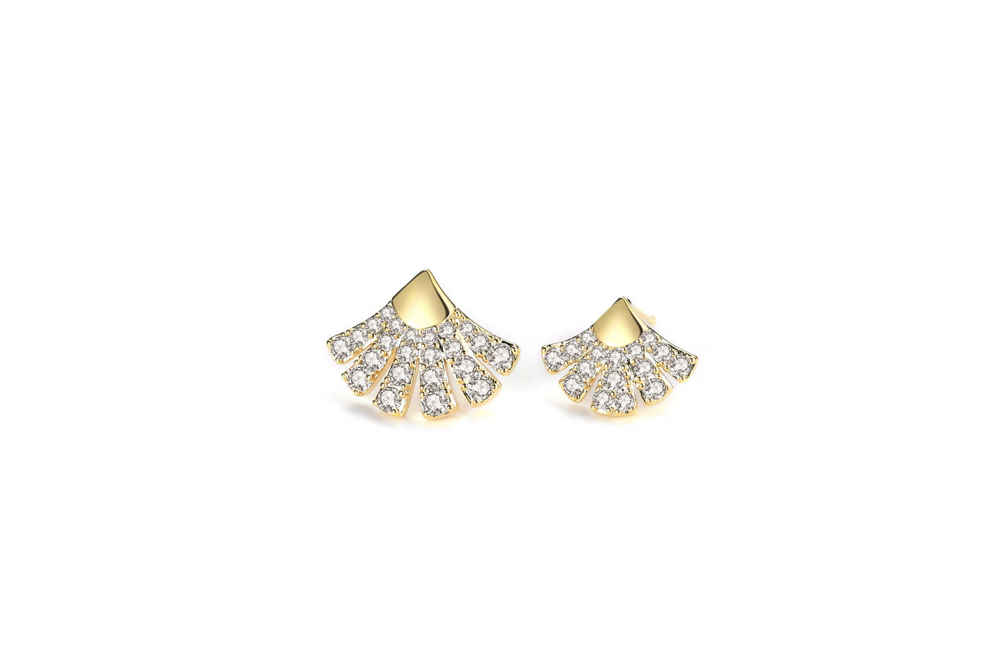 Aristocratic Golden Fan Earrings
