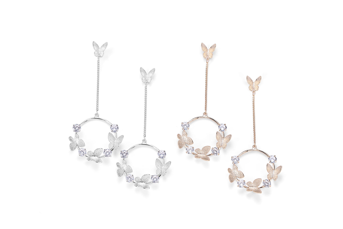 Butterfly In The Garden Drop Earrings