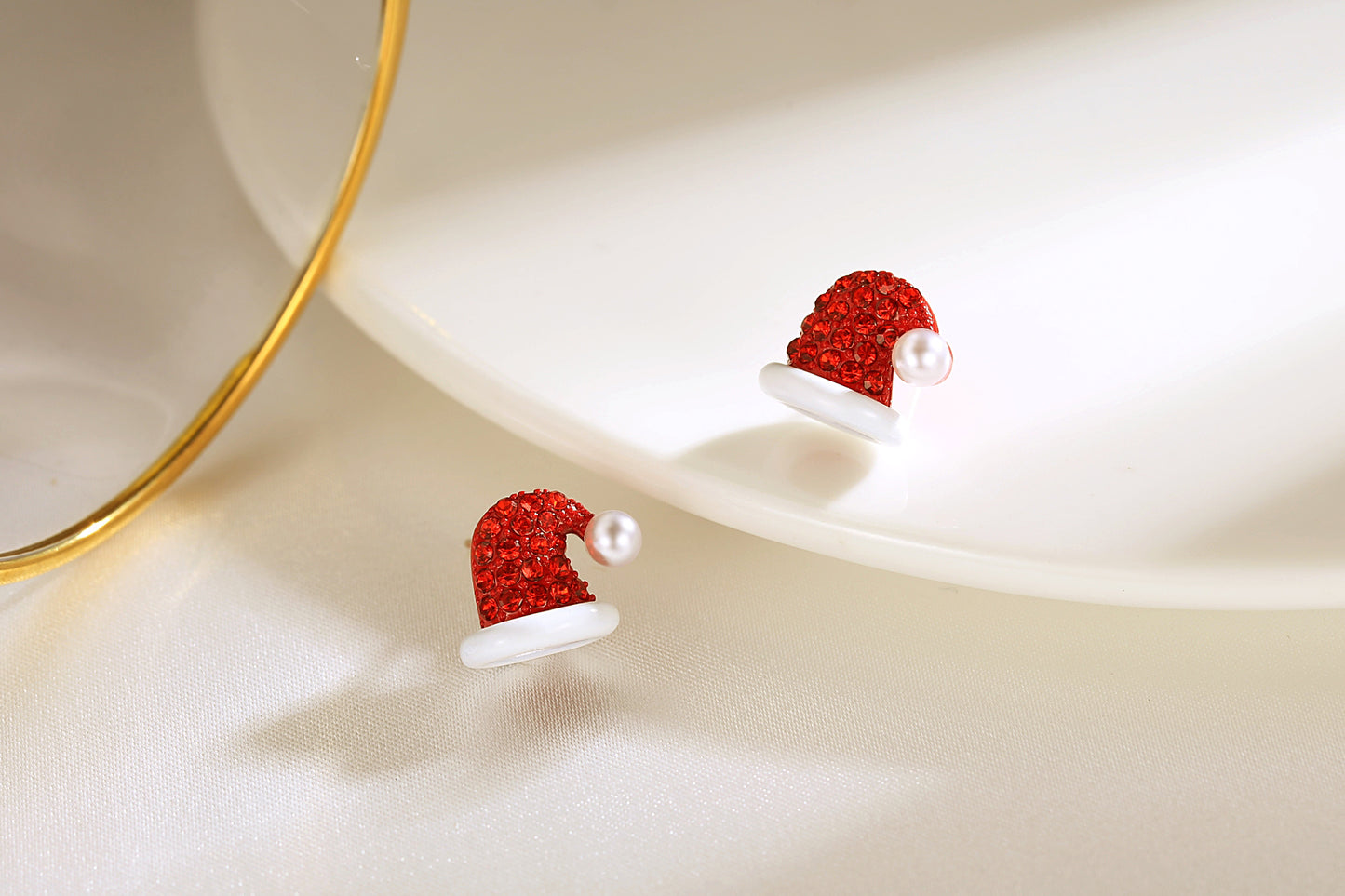 The Red Christmas Hat Earrings