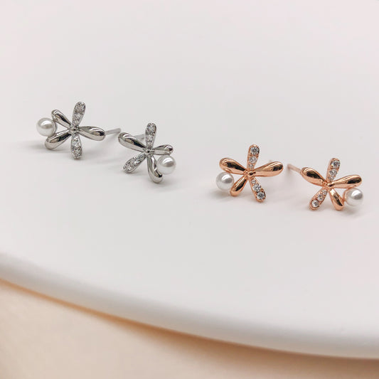 Flowers Mini Pearls Earrings
