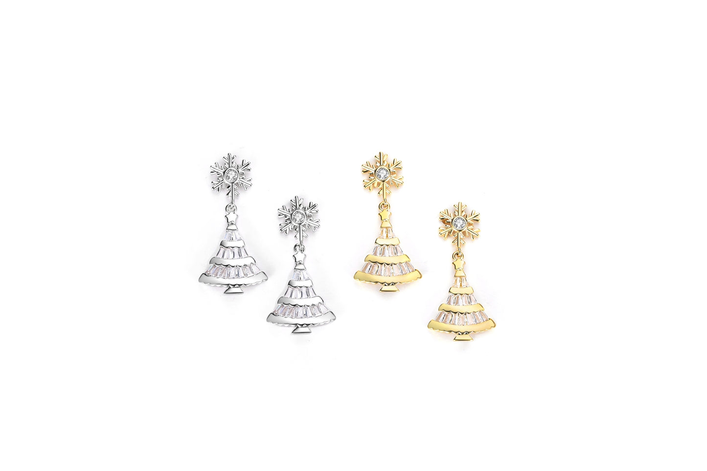 Falling Flakes on the Christmas Tree Earrings