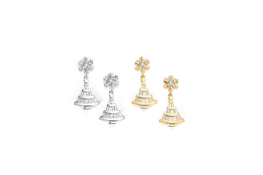 Falling Flakes on the Christmas Tree Earrings