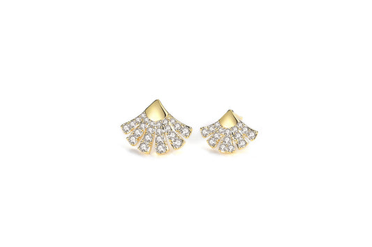 Aristocratic Golden Fan Earrings
