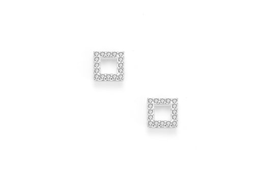 Zirconia Square Earrings