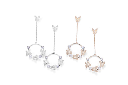 Butterfly In The Garden Drop Earrings
