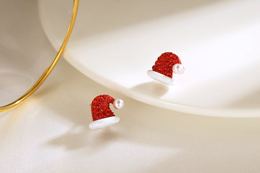 The Red Christmas Hat Earrings